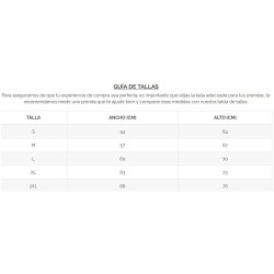 Tallas Sudaderas
