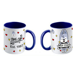 Taza cerámica con interior y asa de color.