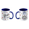 Taza cerámica con interior y asa de color.